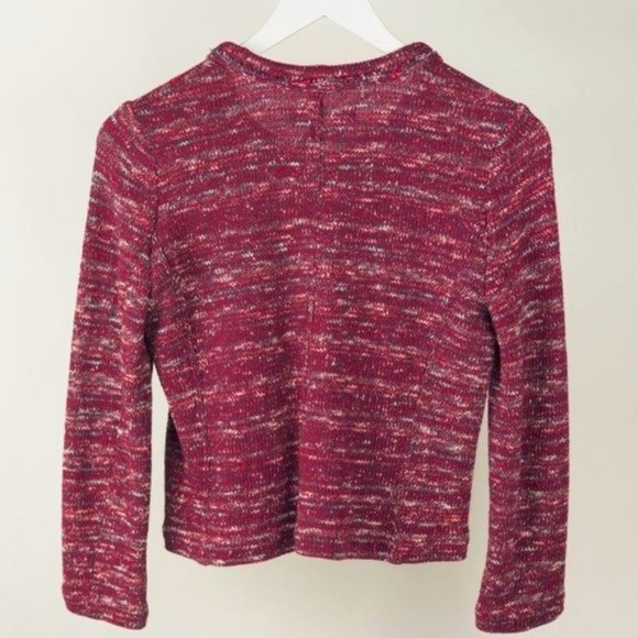 Isabel Marant Étoile Ariana Burgundy Tweed Boucle Jacket - Picture 3 of 8
